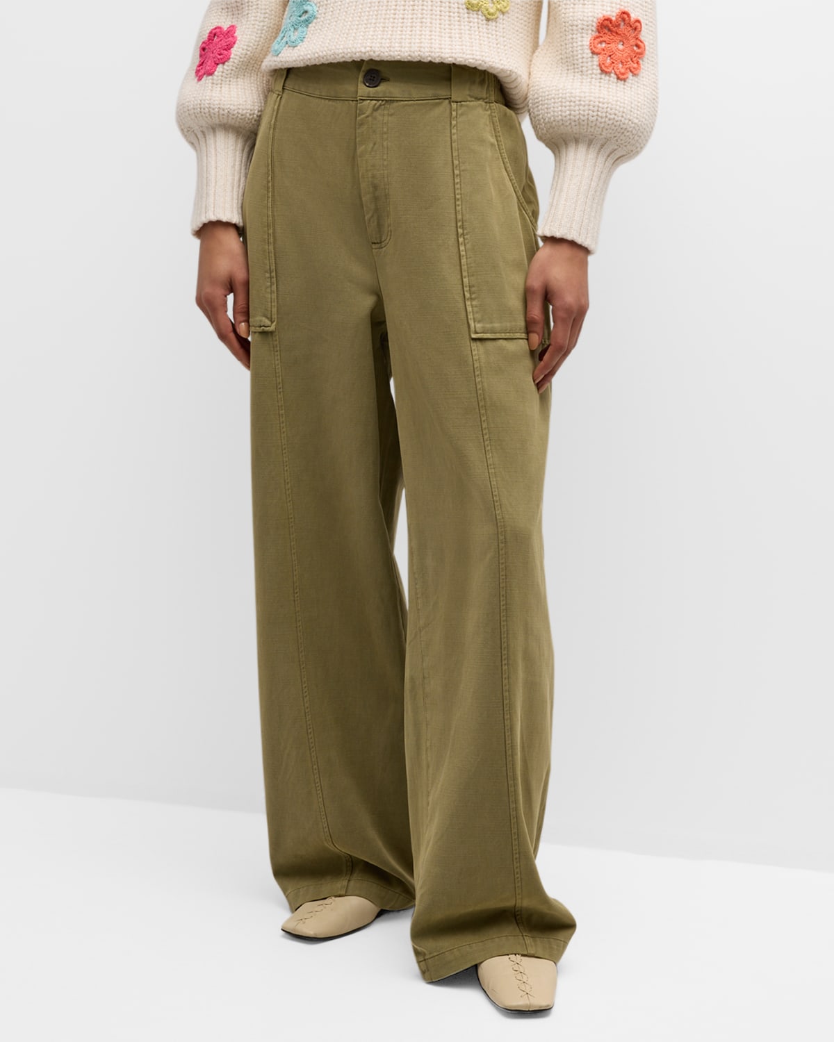 Shop Rails Greer High-rise Straight-leg Twill Pants In Canteen