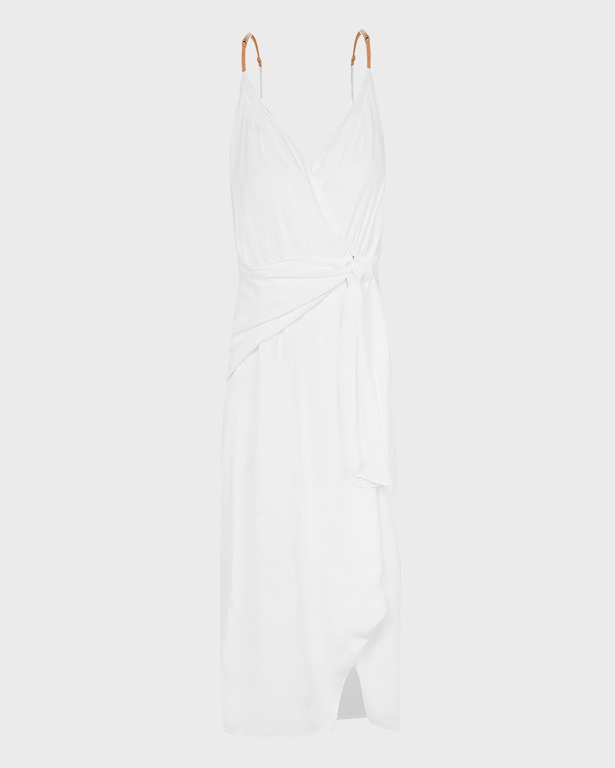 Shop Vix Solid Carly Midi Wrap Dress In Off White