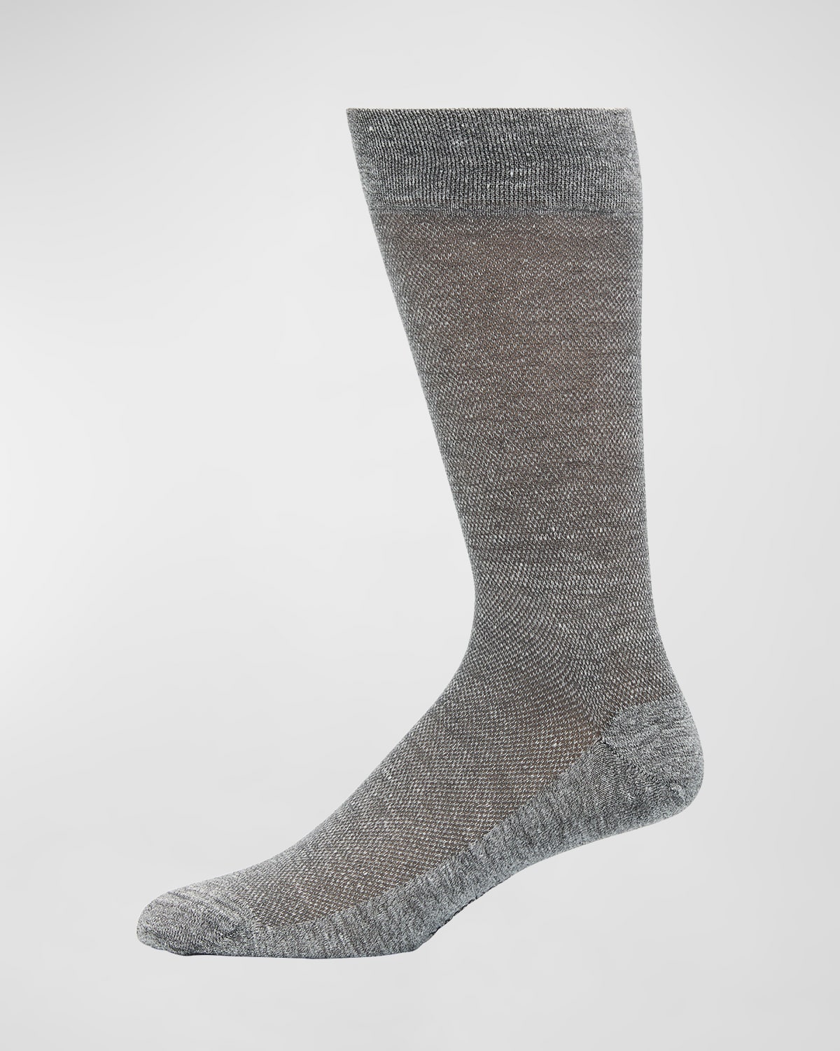 Men's Linen-Cotton Pique Mid-Calf Socks