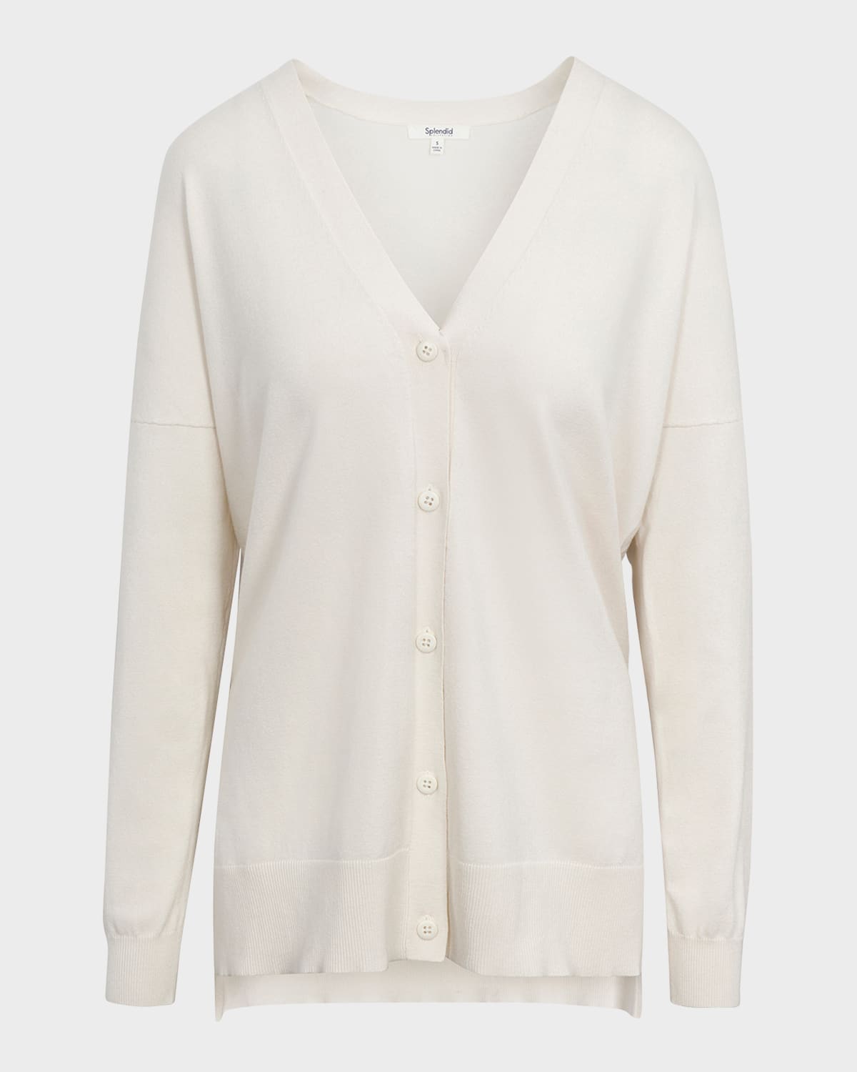 Splendid Loop Knit Open Front Cardigan In Moonstone