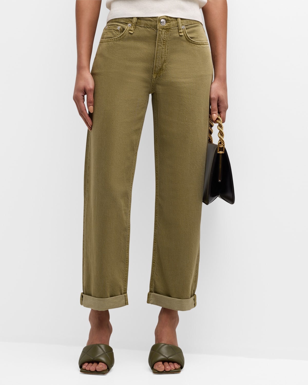 Shop Rag & Bone Featherweight Dre Low-rise Baggy Jeans In Sage