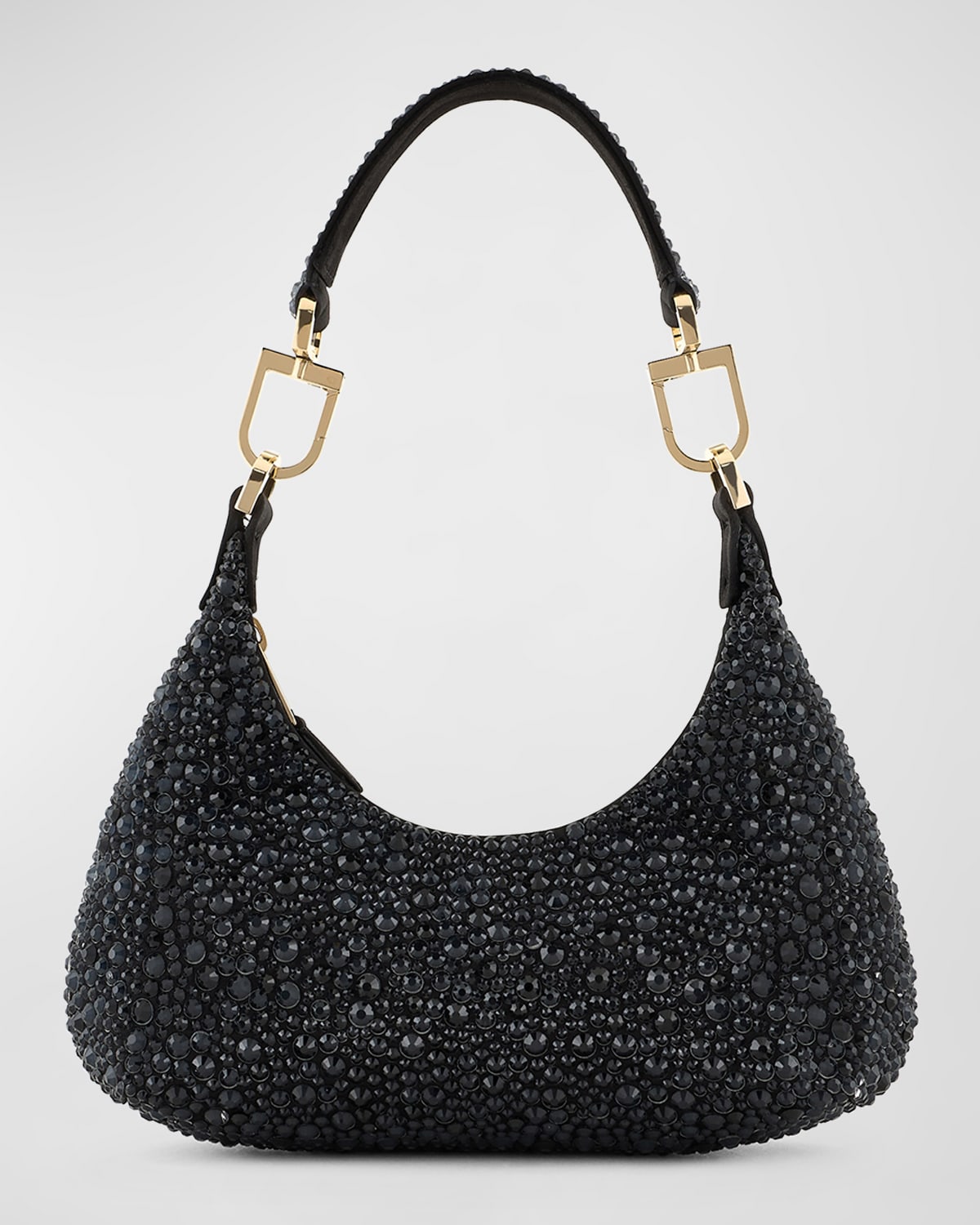 Giorgio Armani La Prima Small Crystal Crossbody Bag In Solid Black