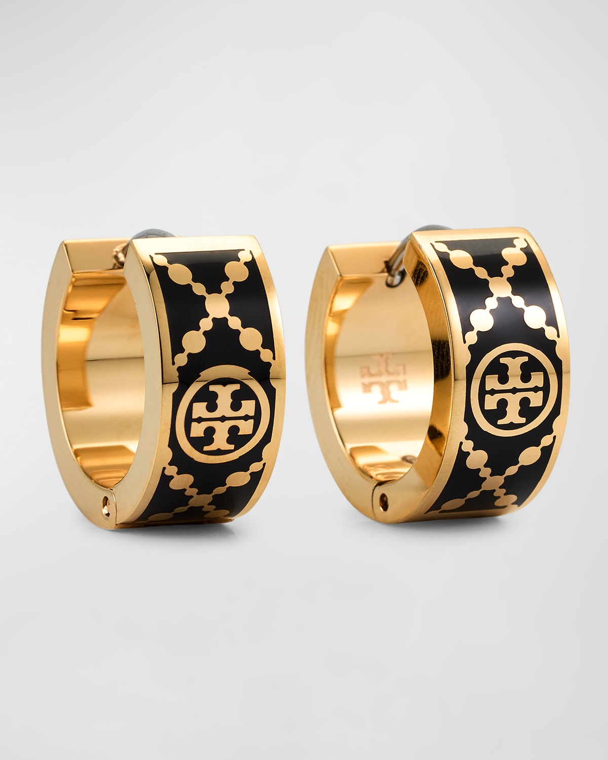 Tory Burch Small T Monogram Hoop Earrings In Gold