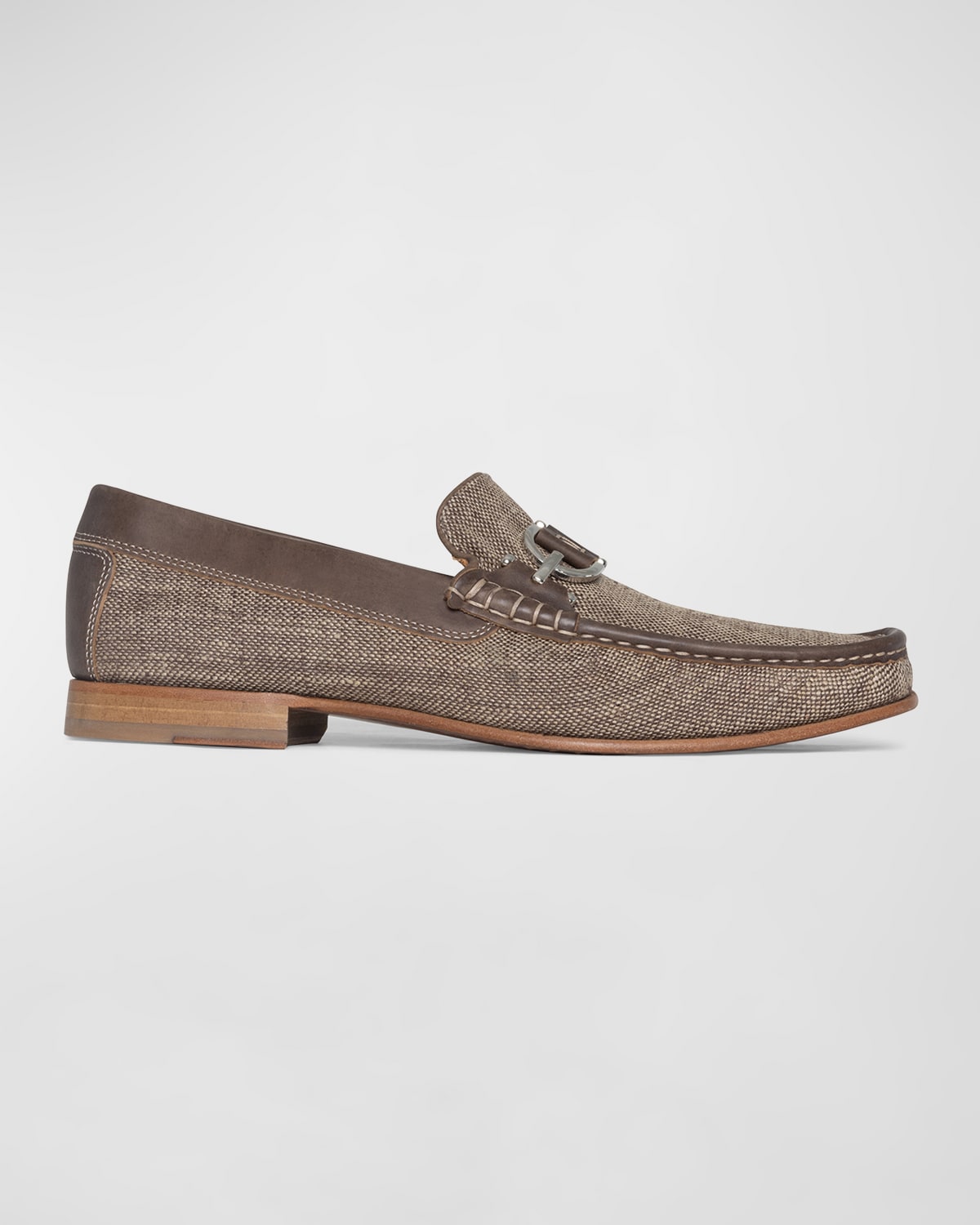 Shop Donald Pliner Men's Dacio Woven Leather Bit Loafers In Brown