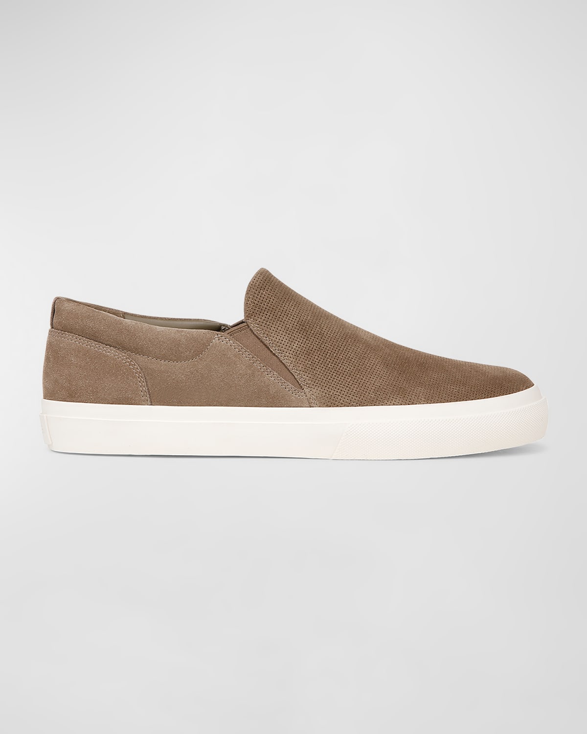 Shop Vince Men's Fletcher Suede Slip-on Sneakers In Flint Beige