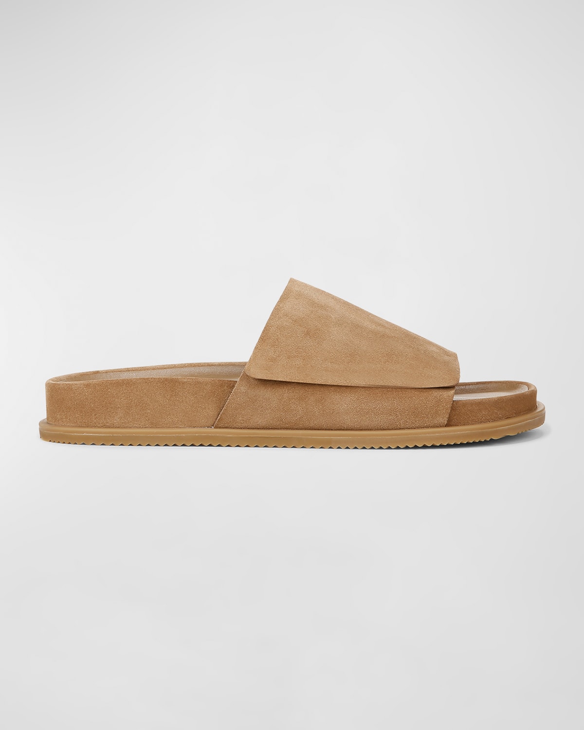 Shop Vince Men's Del Rey Leather Slide Sandals In New Camel