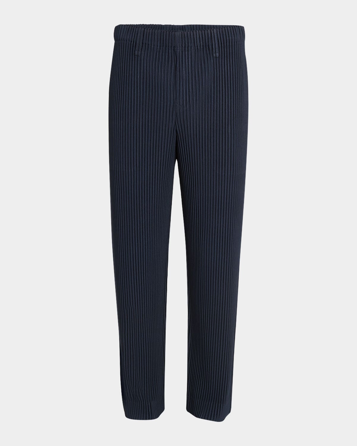 Shop Issey Miyake Men's Pleated Straight Pants In Navy