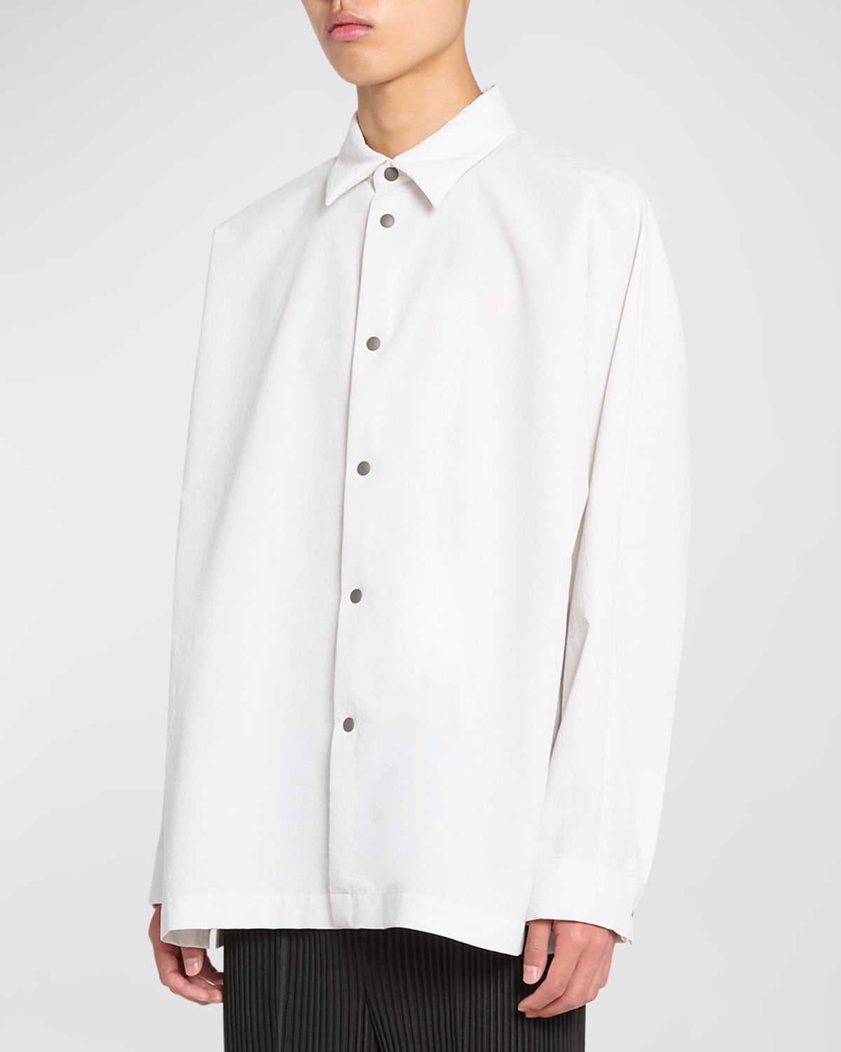 Issey Miyake Men's Taffeta Coaches Jacket In White