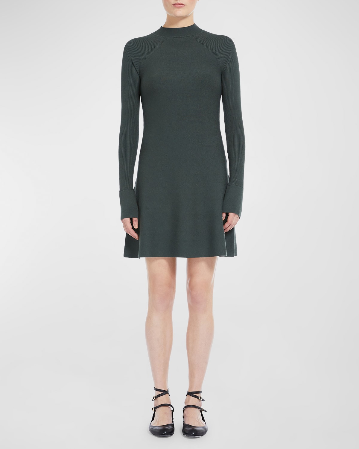 Pireo Mock-Neck Mini Sweater Dress
