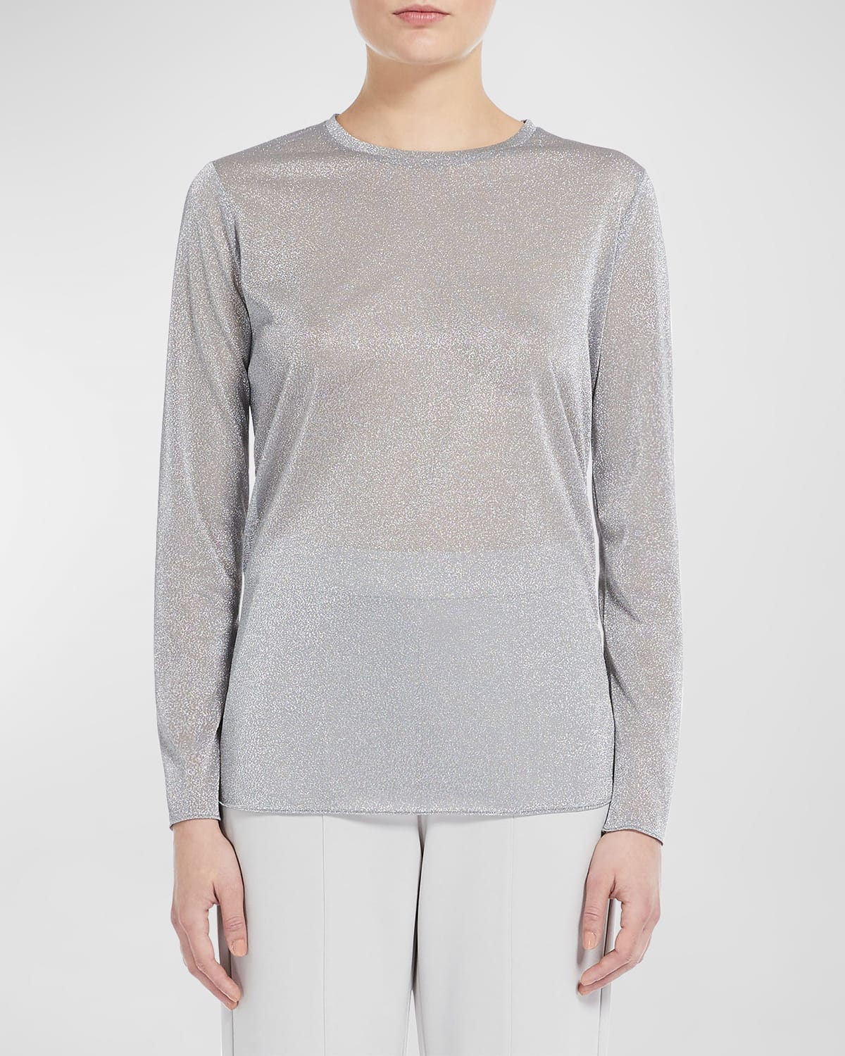 Etra Crewneck Shimmer Blouse