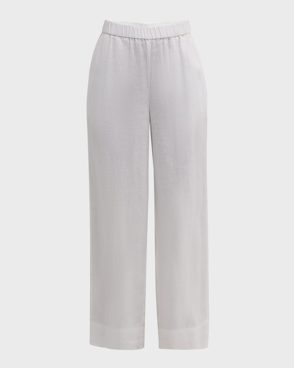 Eileen Fisher Missy Organic Linen Wide-leg Pants In White