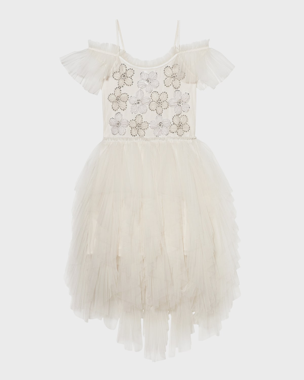 Tutu Du Monde Kids' Gallery Embroidered Tutu Dress In Milk