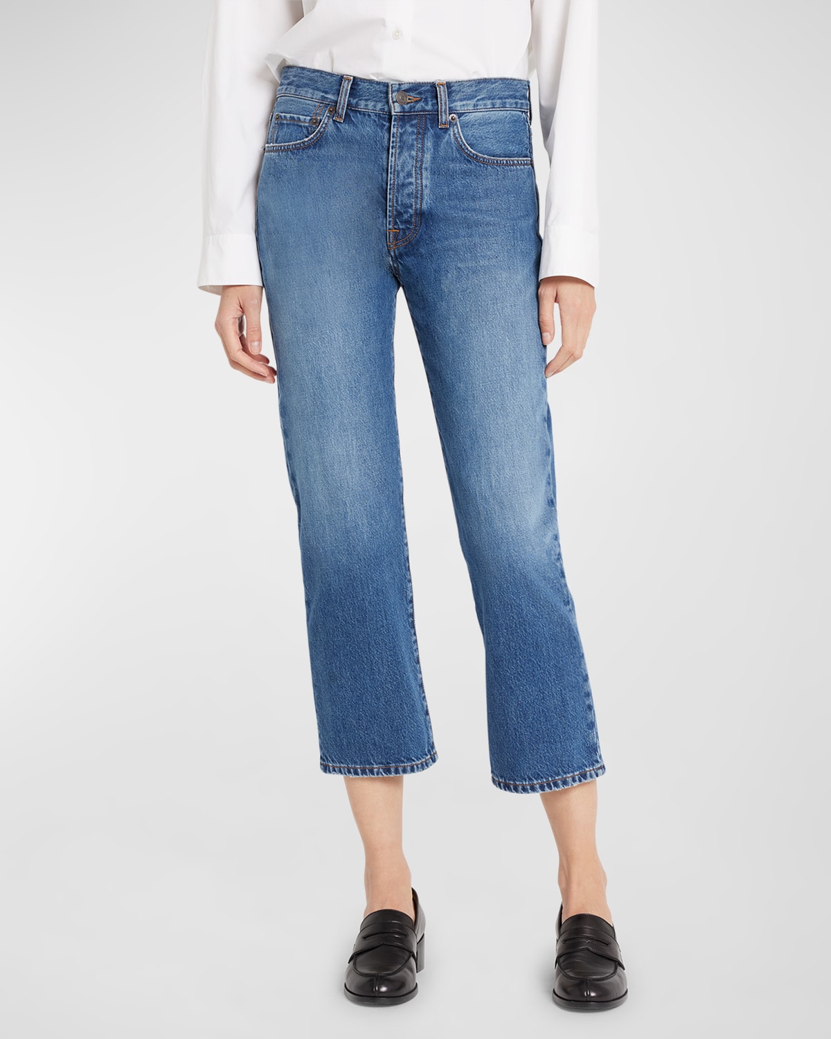 Shop The Row Lesley Straight Leg Jeans In Blue