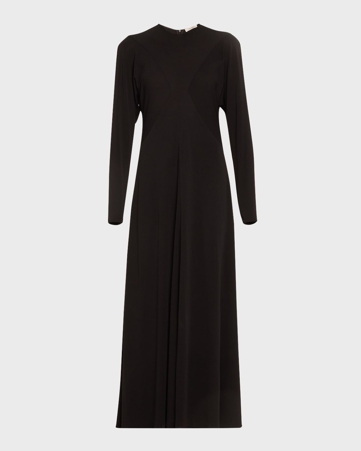 The Row Venusia Long-sleeve A-line Maxi Dress In Black