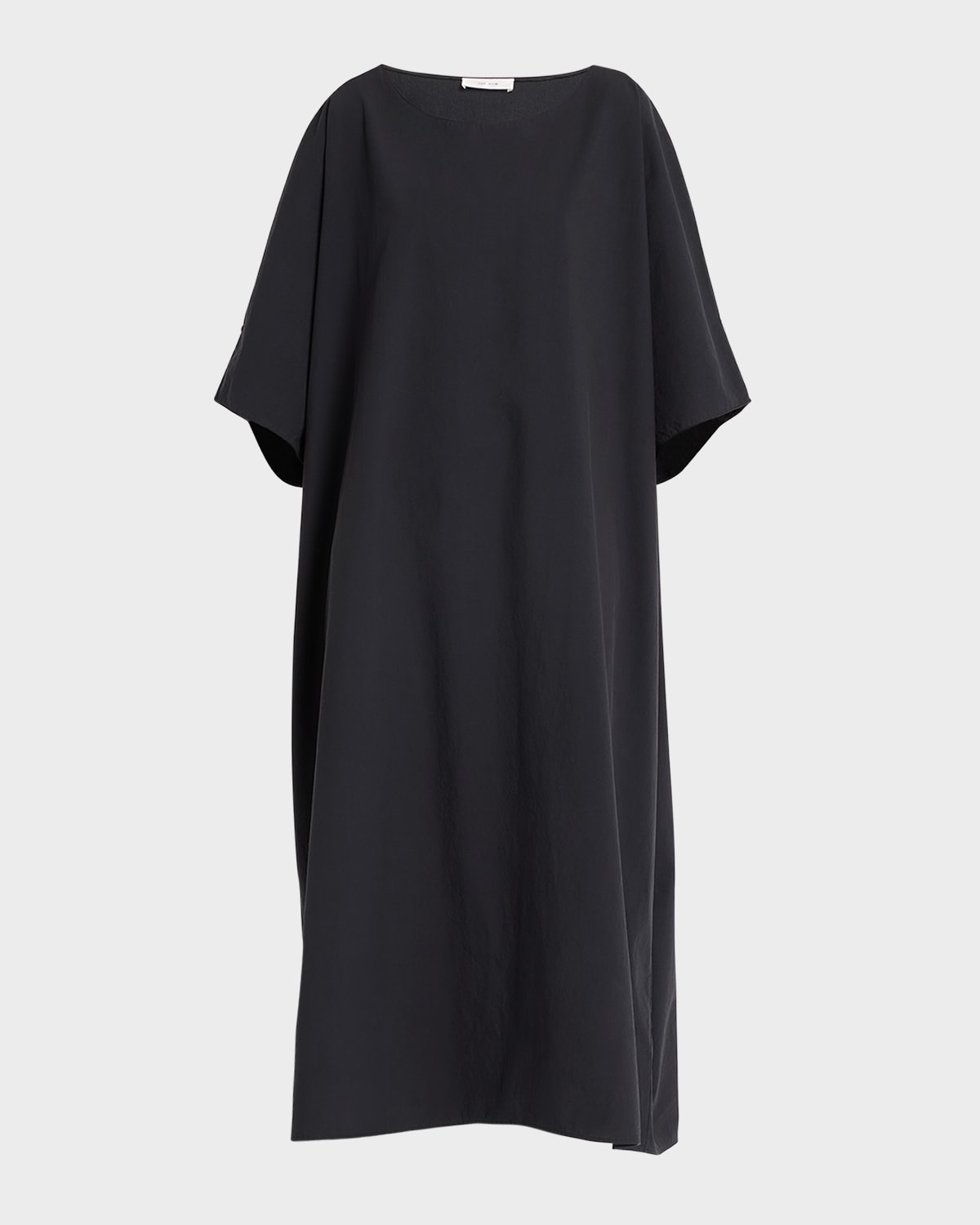 The Row Amo Wool Jersey Short Sleeve Midi Dress In Black