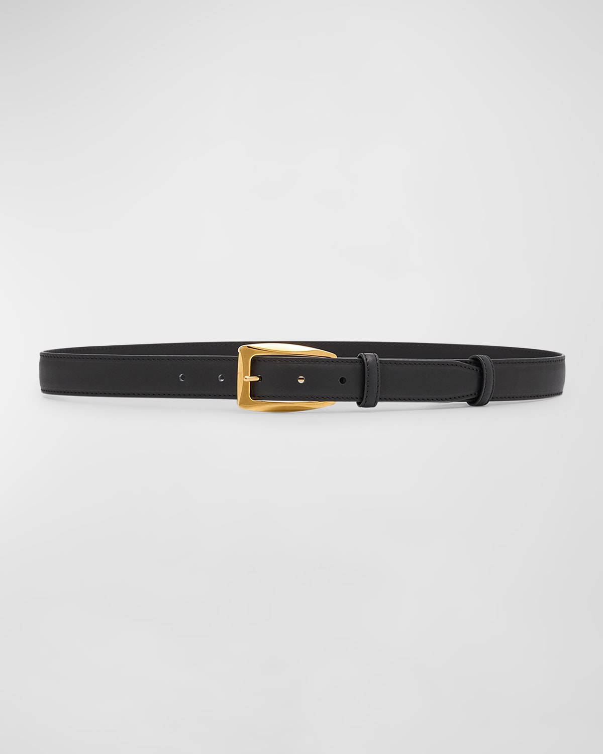 The Row Art Deco Leather Belt In Black Ans/ang