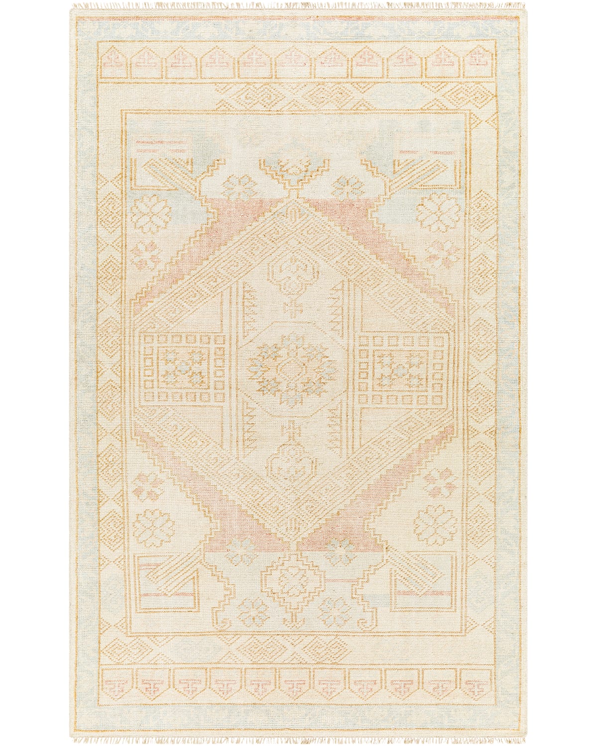Surya Rugs Anadolu Hand-knotted Rug, 6' X 9' In Cream, Pale Pink