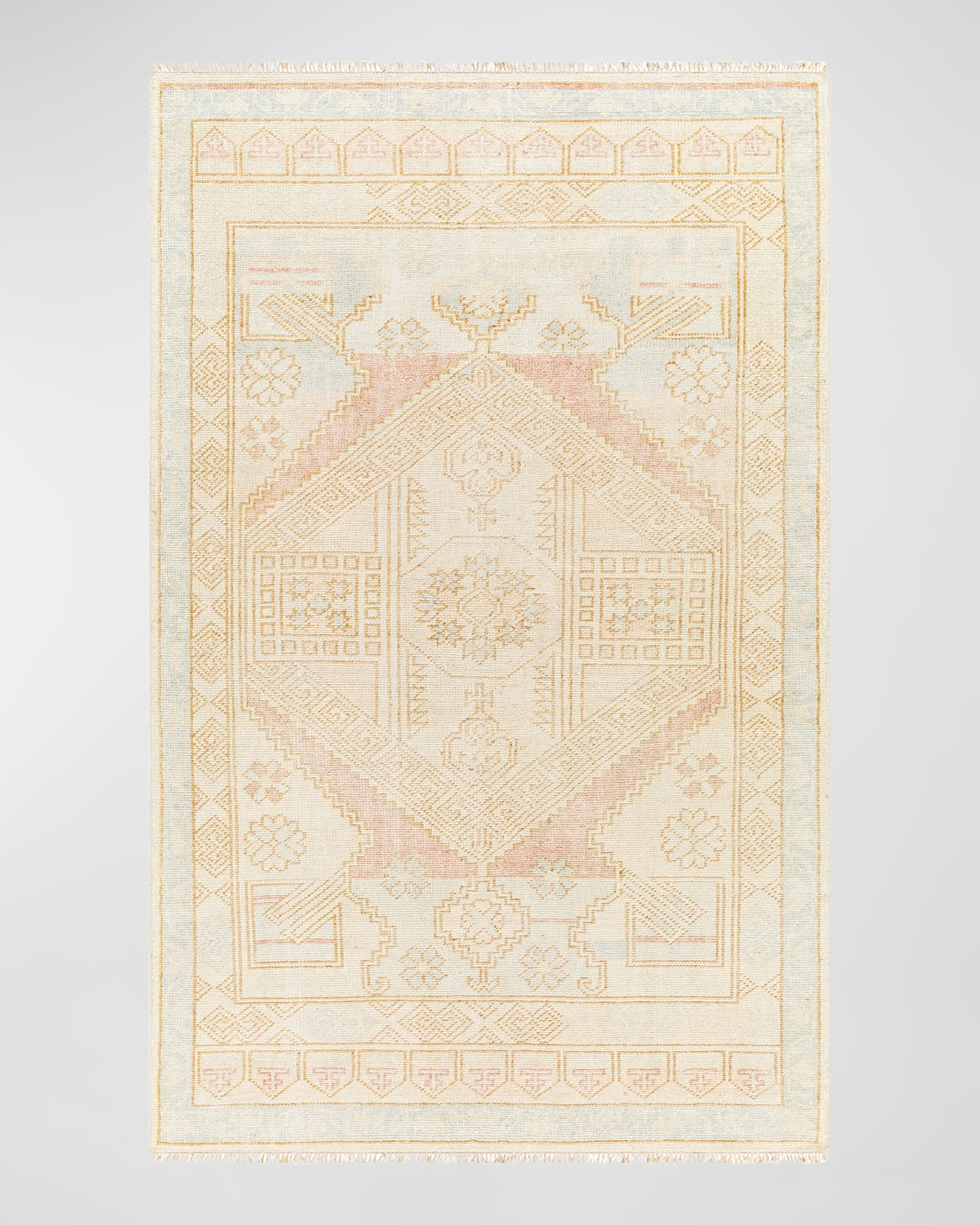 Shop Surya Rugs Anadolu Hand-knotted Rug, 10' X 14' In Cream, Pale Pink
