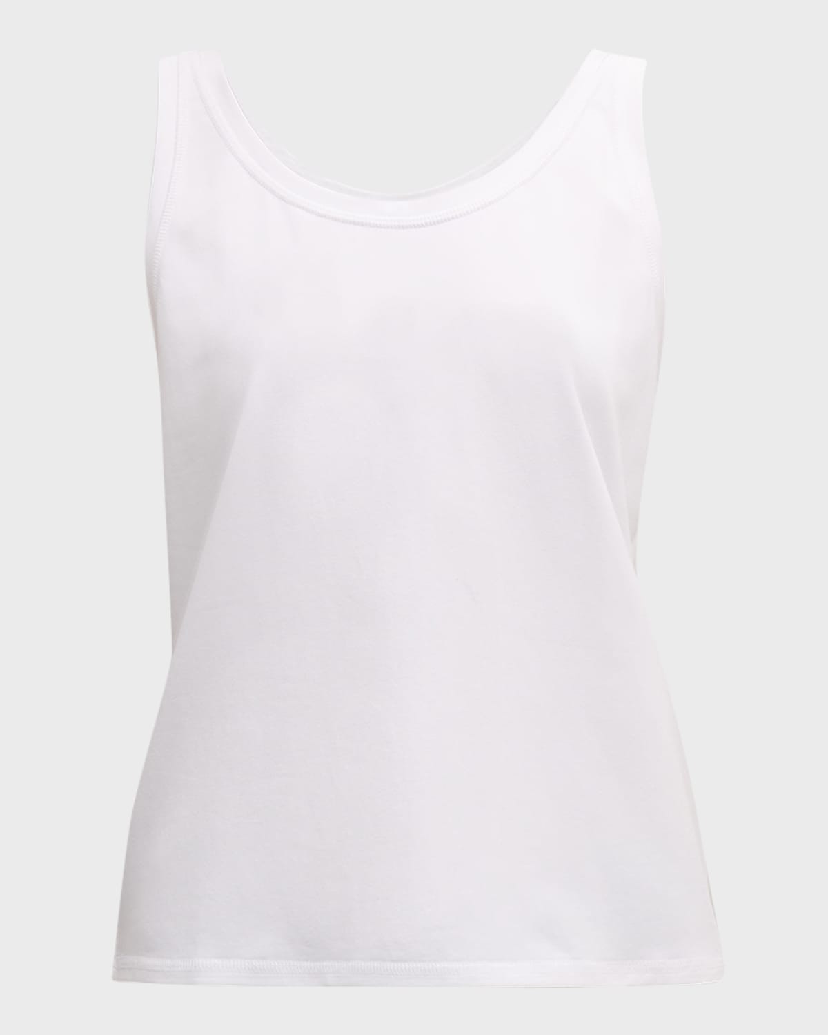 Shop Eileen Fisher Scoop-neck Organic Cotton Jersey Tank In White