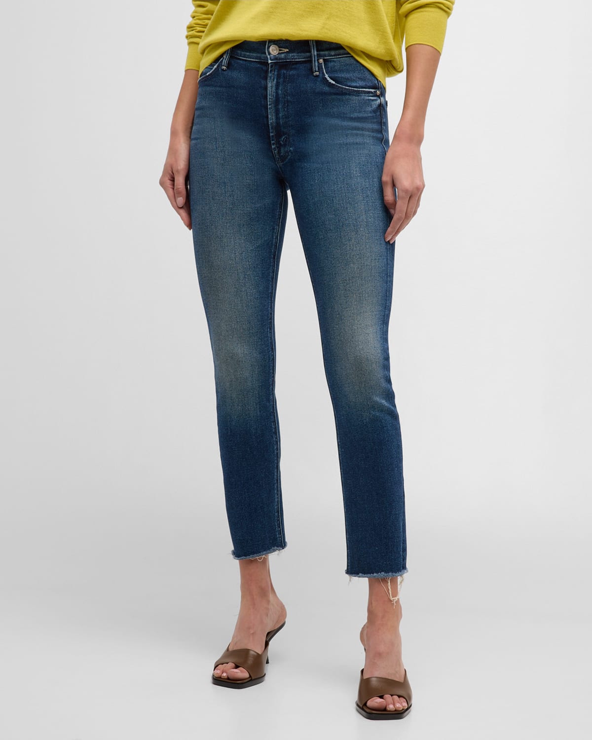 The Mid-Rise Dazzler Ankle Fray Jeans