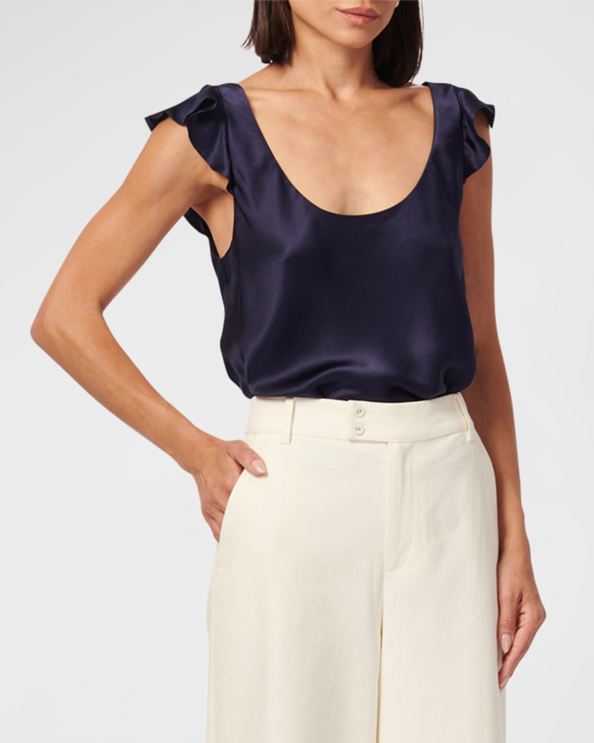 Cami Nyc The Darby One-shoulder Silk-charmeuse And Stretch-jersey Thong  Bodysuit In Tawny