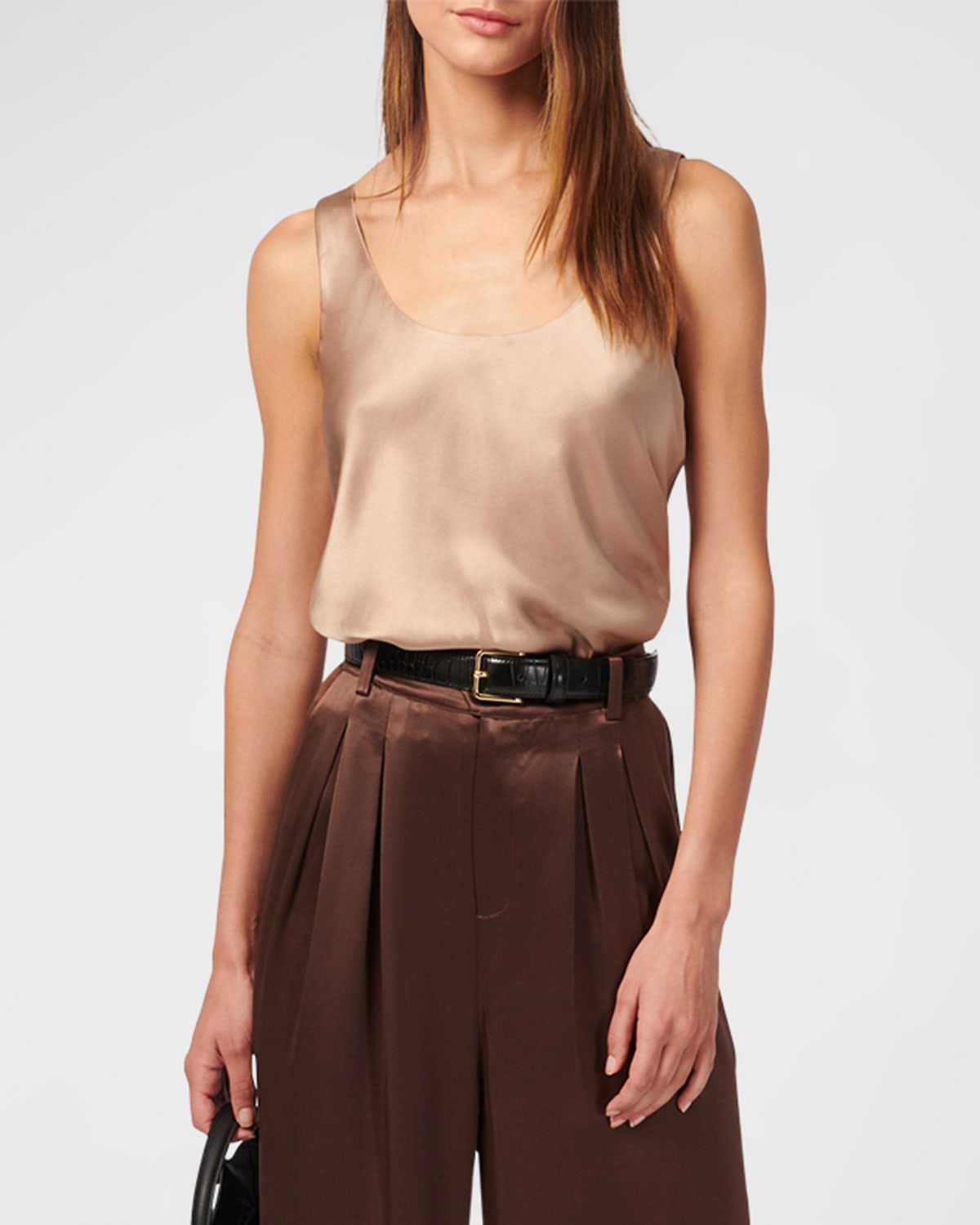 Shop Cami Nyc Andressa Silk Scoop-neck Cami In Latte