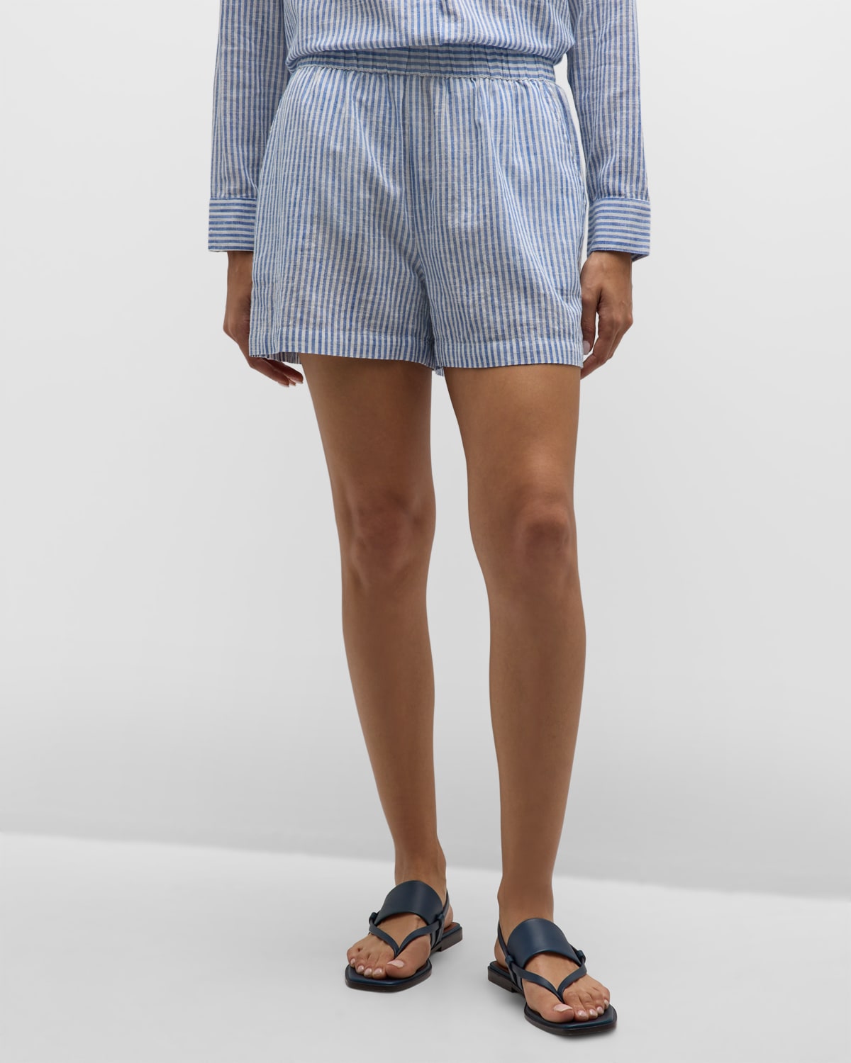Shop Tommy Bahama Shoreline Striped Shorts In Beaming Blue