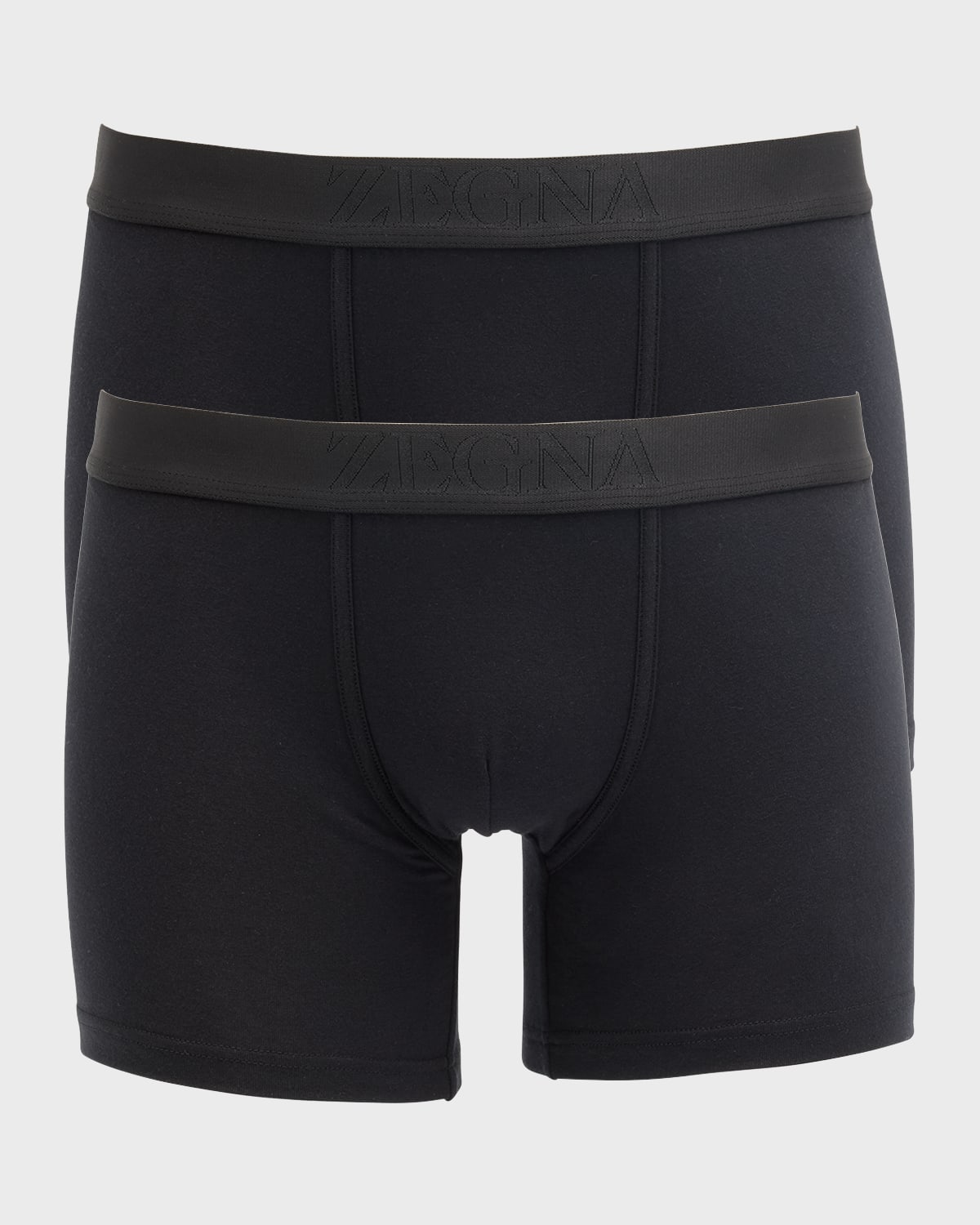 Shop Zegna Men's Two-pack Cotton Boxer Briefs In Black