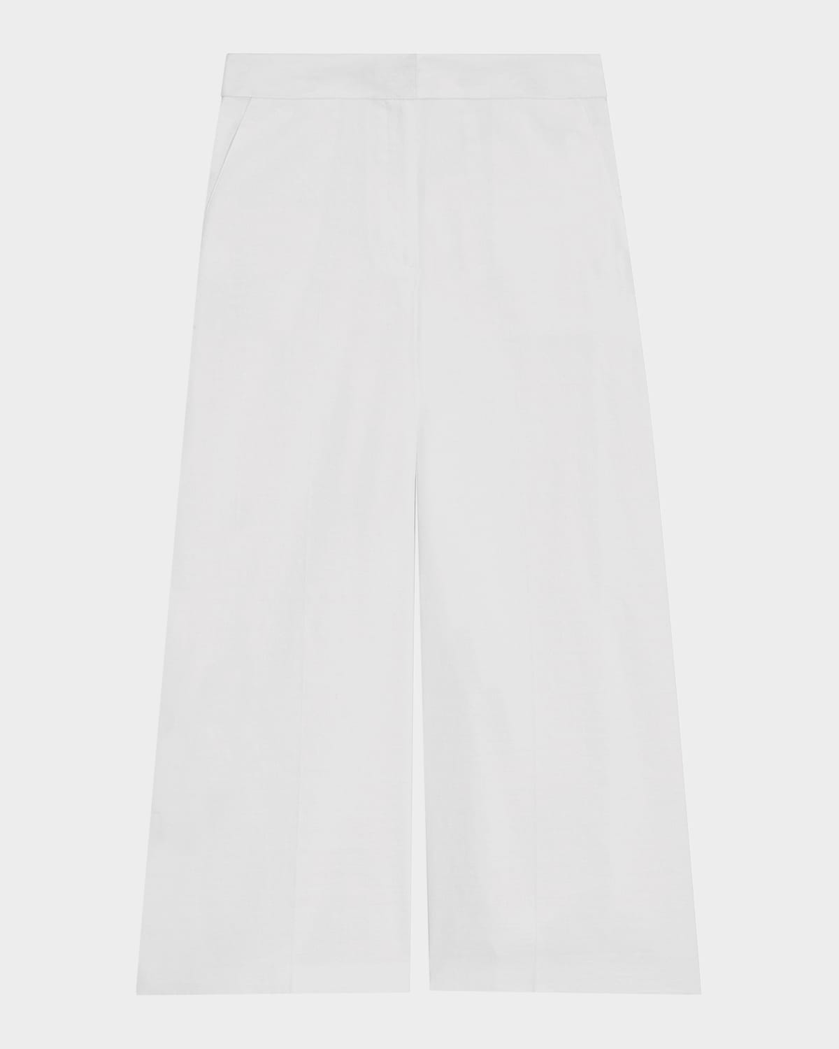 Theory Terena Cropped Wide-leg Pants In White