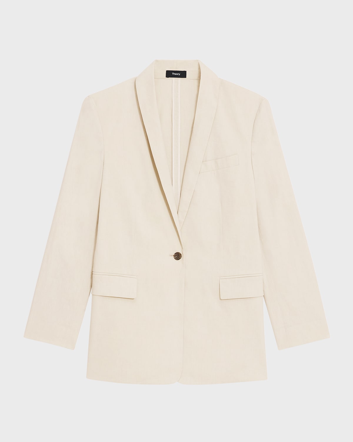 Theory Rolled-sleeve Shawl Collar Jacket In Straw