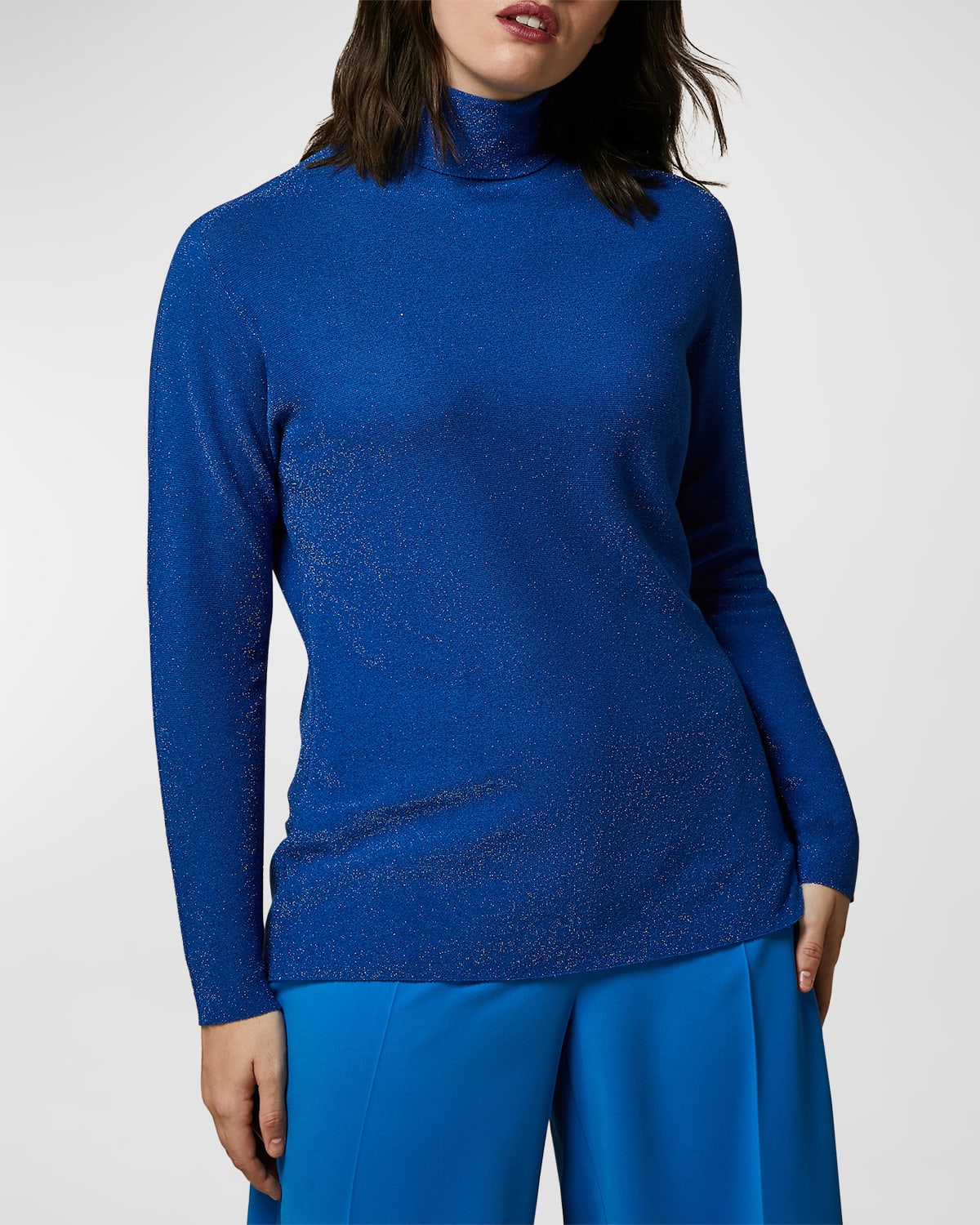 Plus Size Cosa Shimmer-Knit Turtleneck Sweater