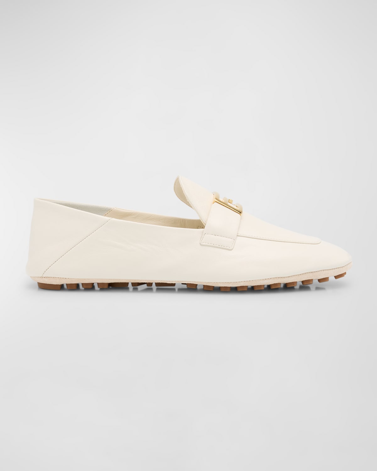 Leather Buckle Driver Loafers