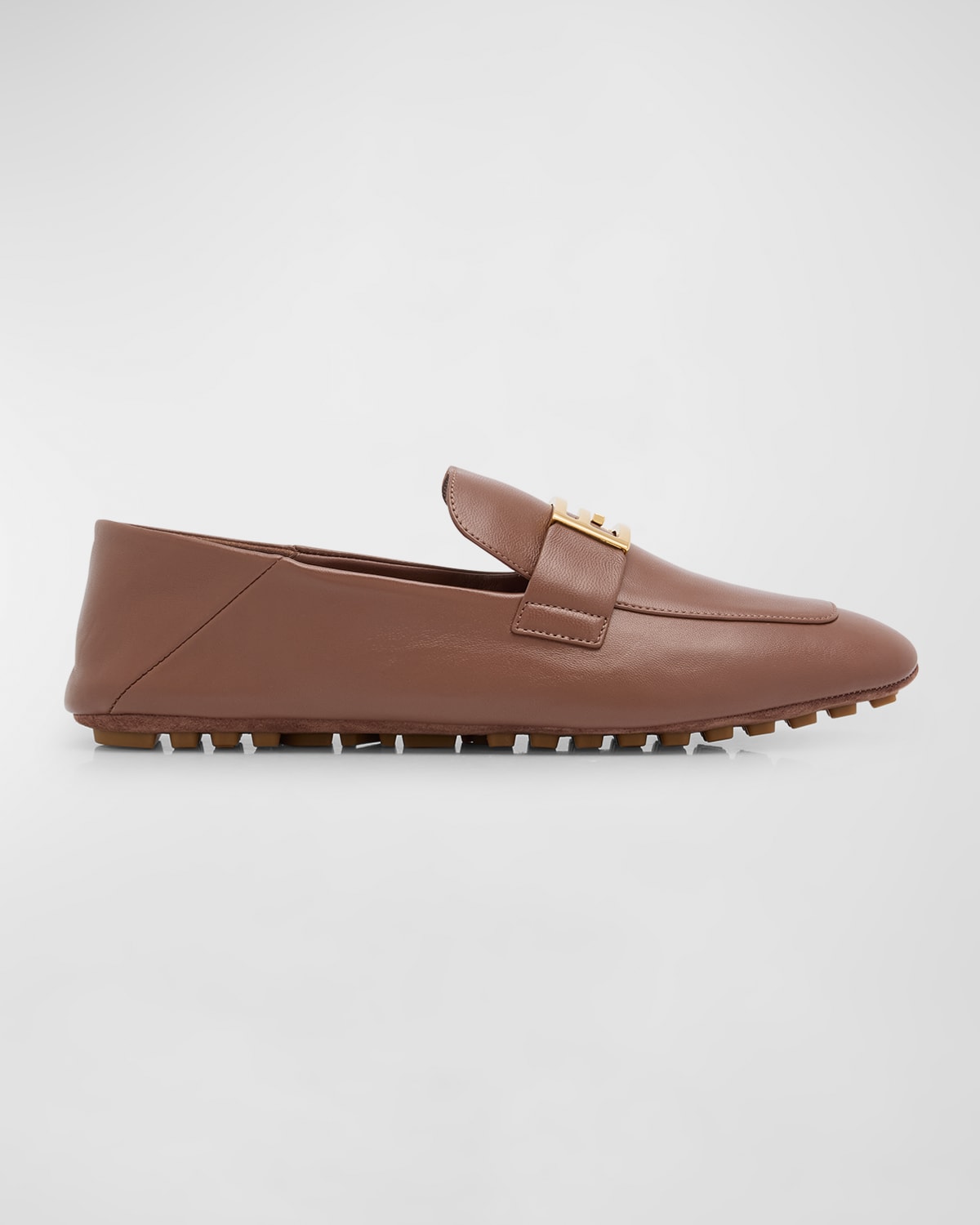 Leather Buckle Driver Loafers