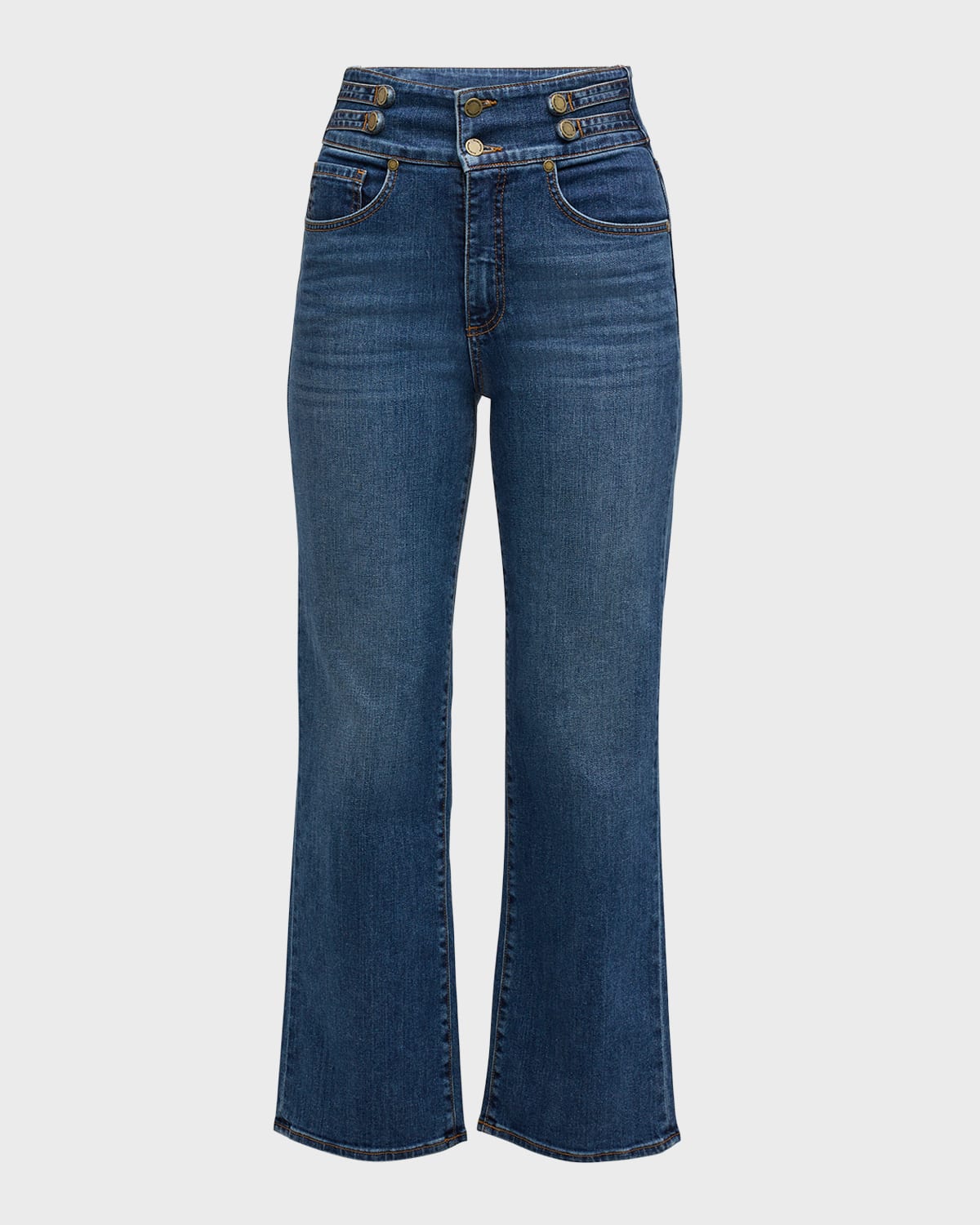 Ramy Brook Liv High-rise Straight-leg Jeans In Medium Wash