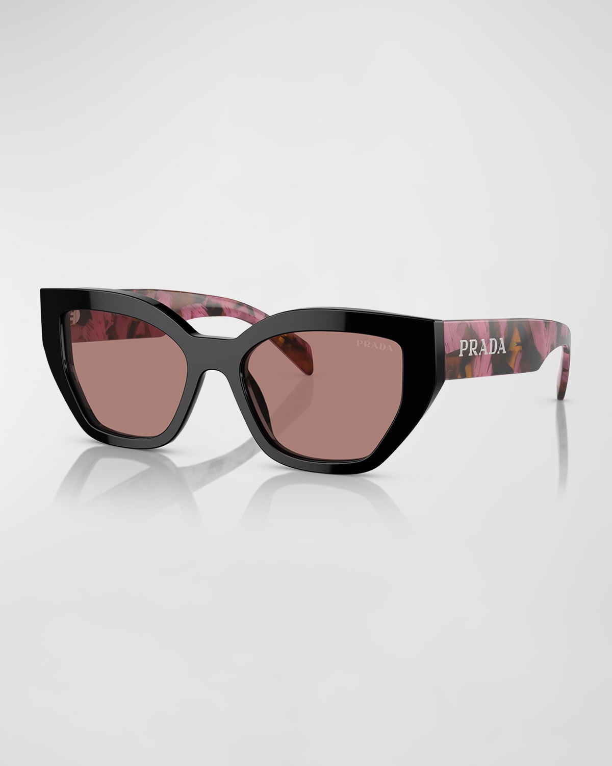 Prada Cat-eye Tortoiseshell-effect Sunglasses In Lite Brown