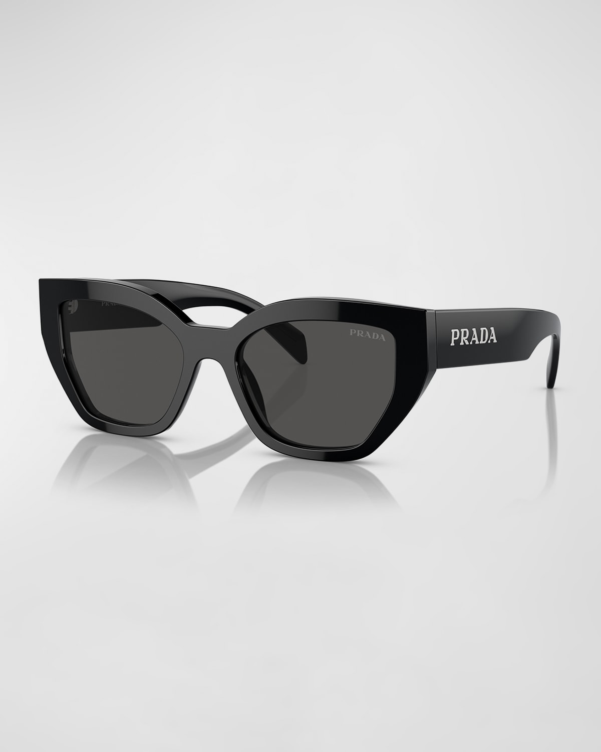 Shop Prada Bold Acetate Butterfly Sunglasses In Black