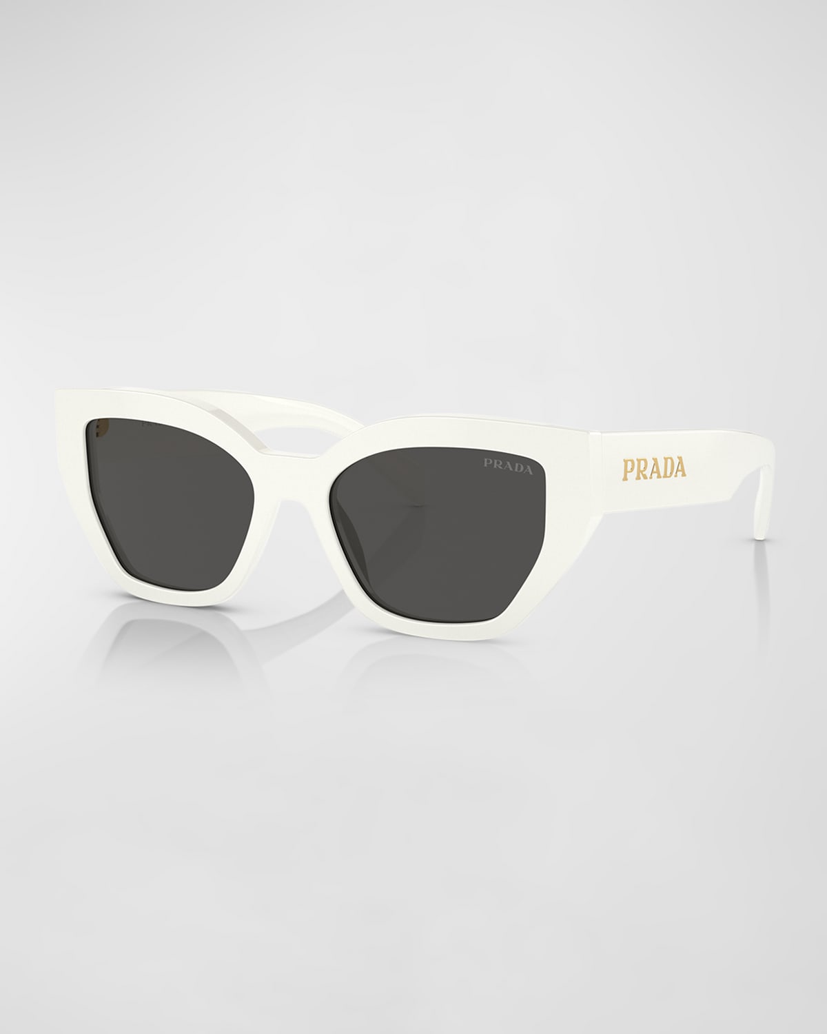 Shop Prada Bold Acetate Butterfly Sunglasses In Bone