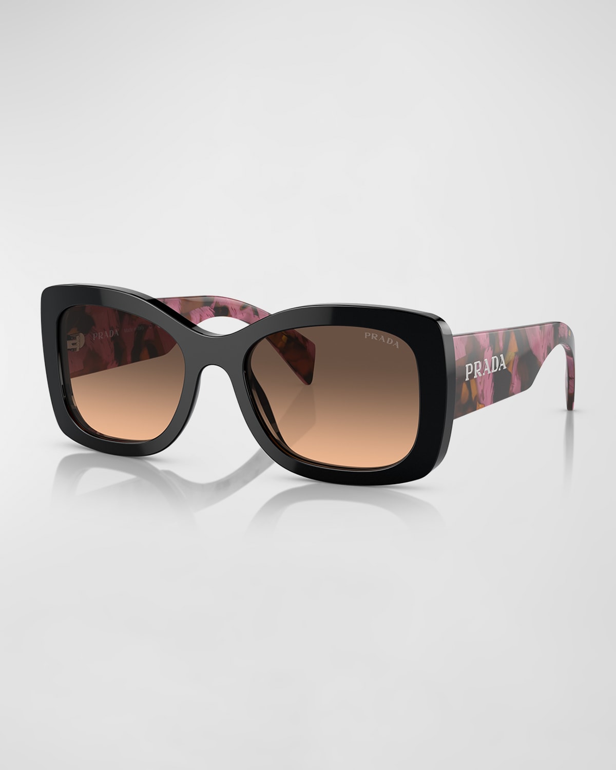 PRADA GRADIENT LOGO ACETATE BUTTERFLY SUNGLASSES