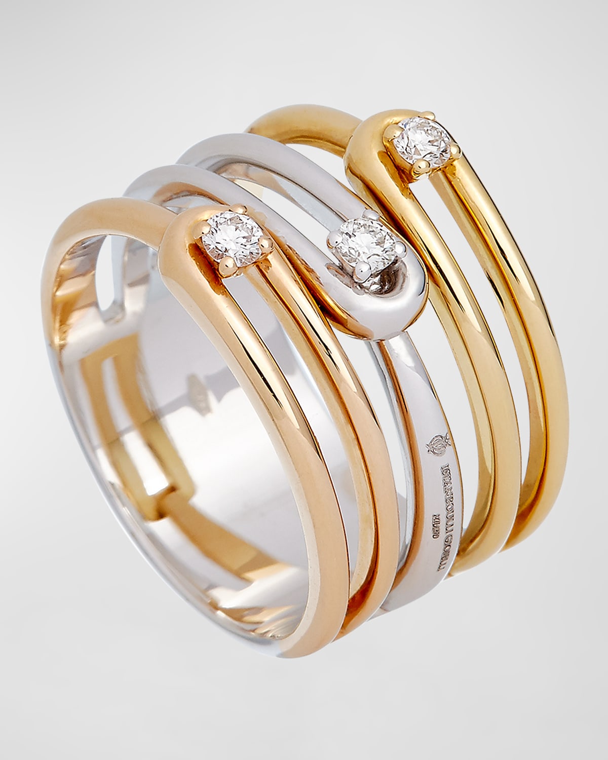 Krisonia 18k Yellow And White Gold Ring With Diamonds