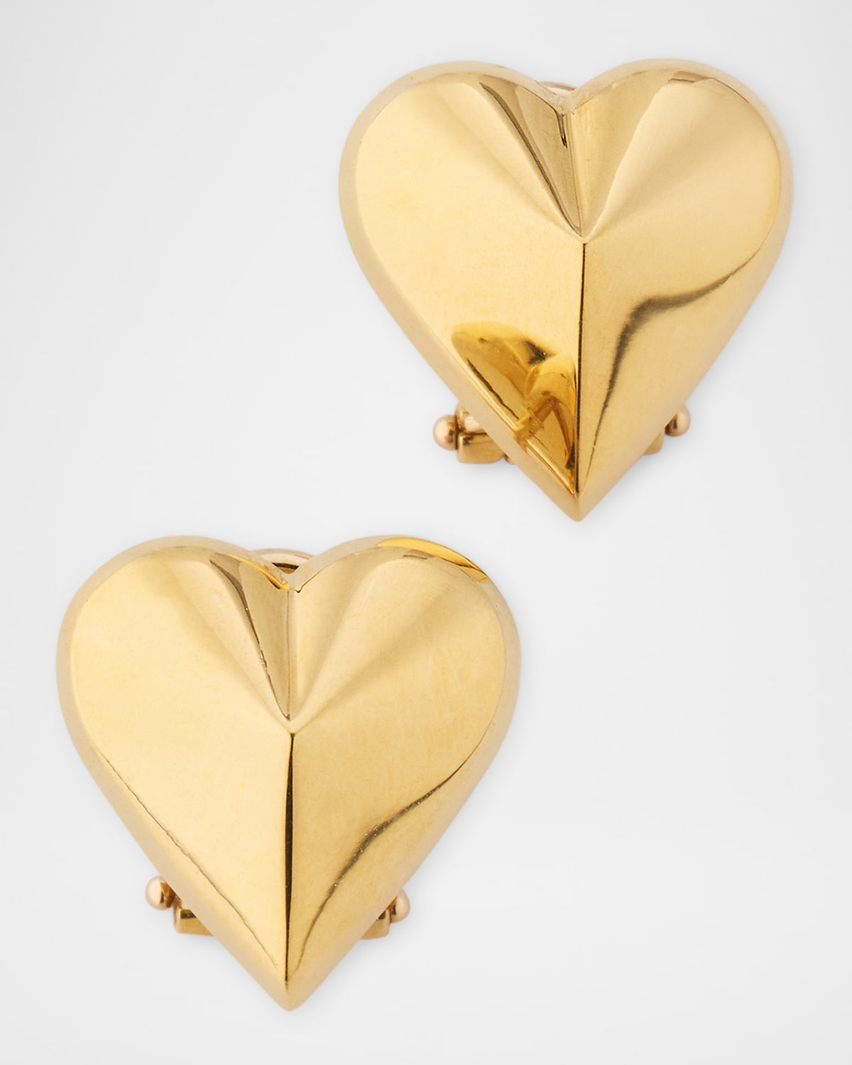 18K Yellow Gold Hearts Stud Earrings