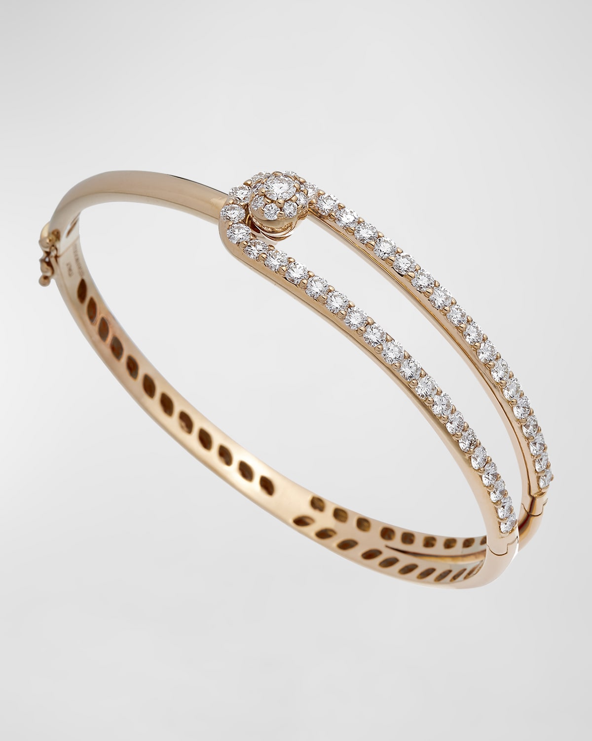 18K Rose Gold Bracelet with Diamond Half