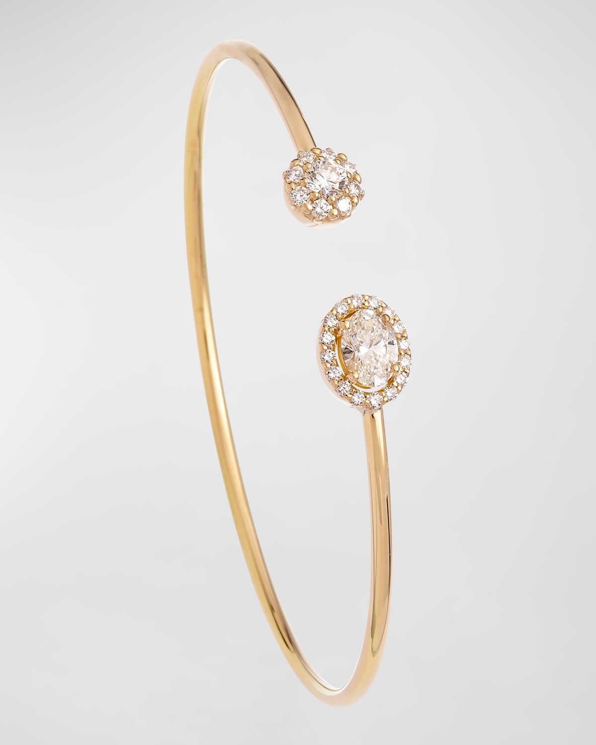 18K Yellow Gold Bracelet with Round and Oval Diamonds