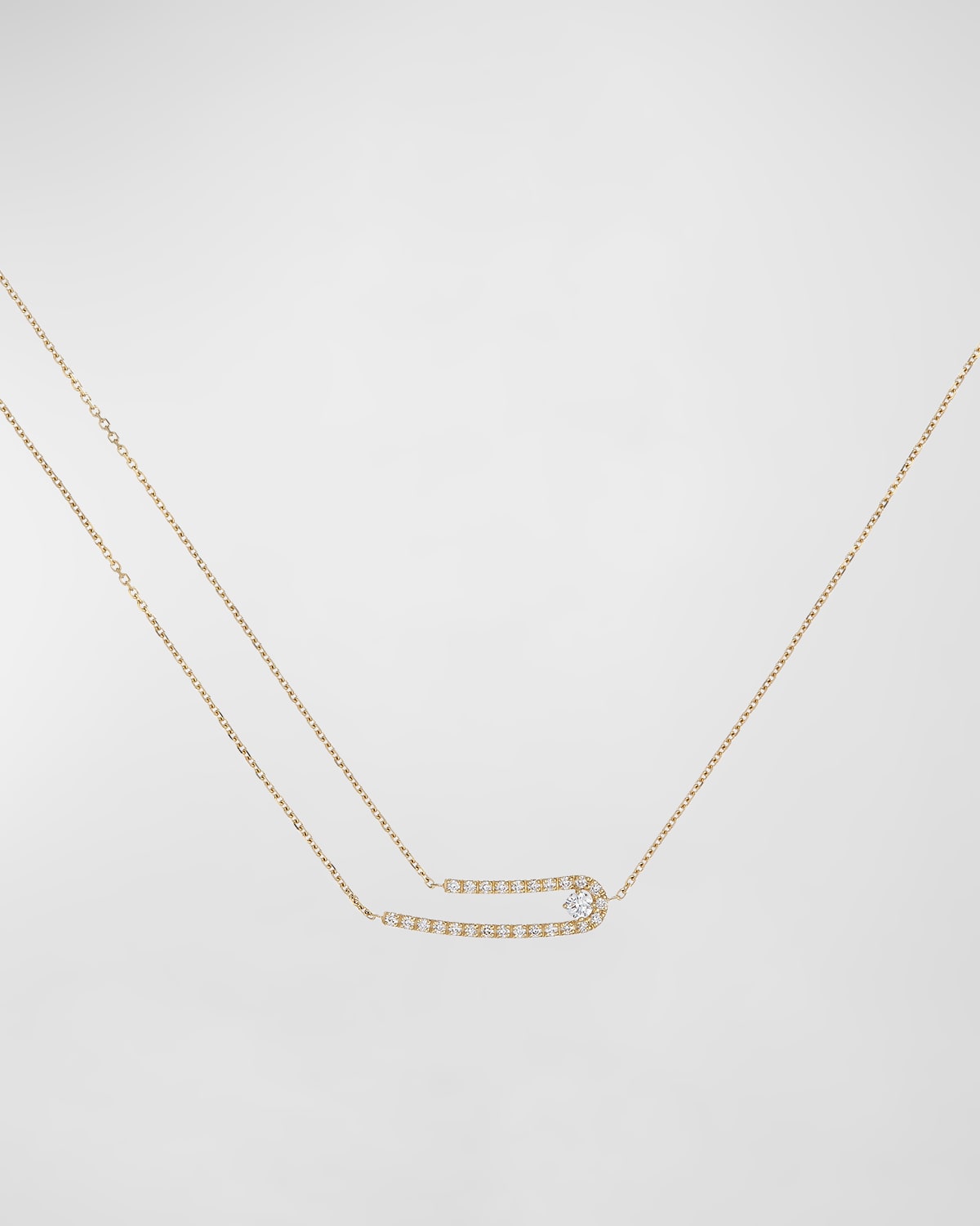 18K Yellow Gold Multi Chain Necklace with Diamonds