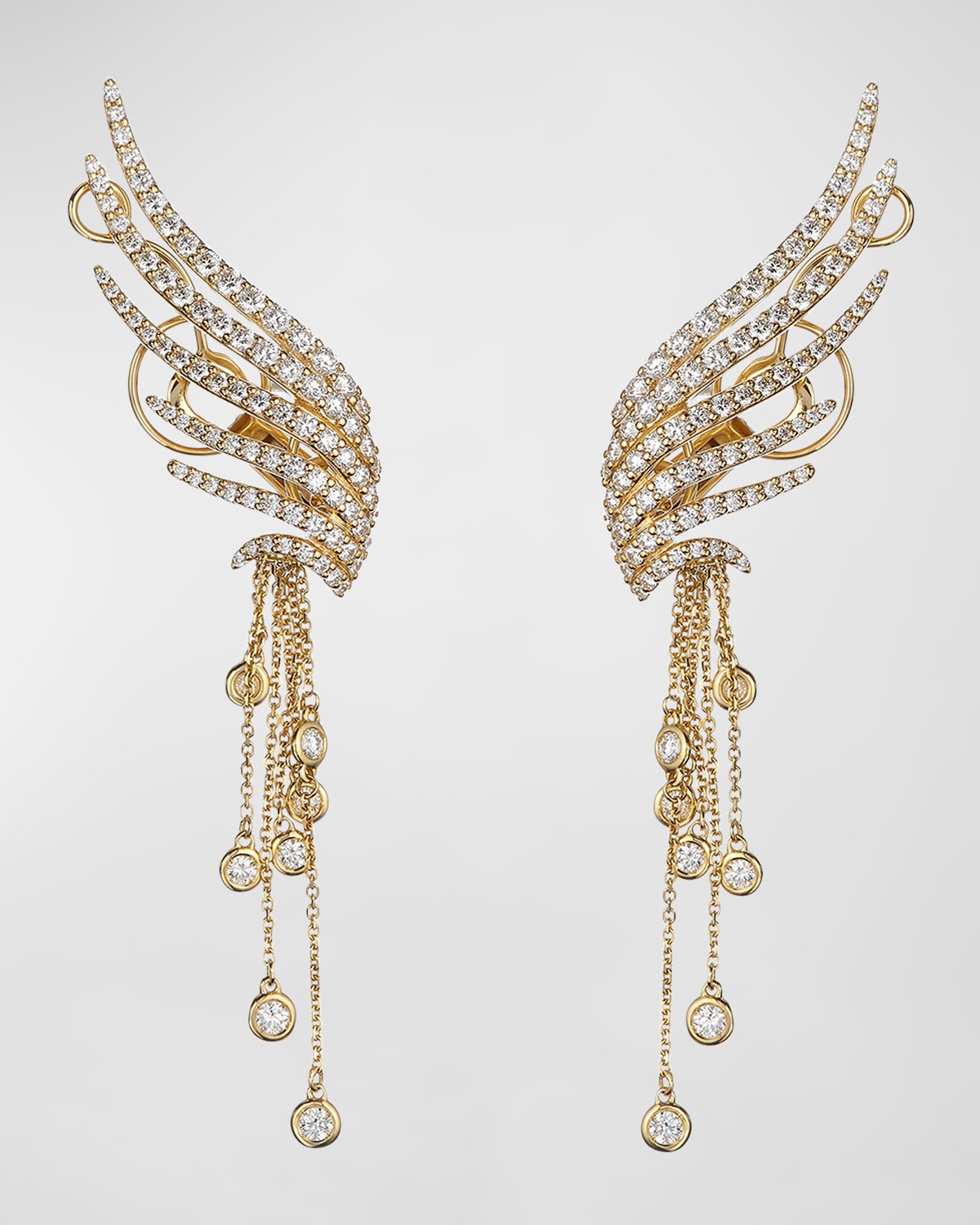 18K Rose Gold Dangle Earrings with Diamonds