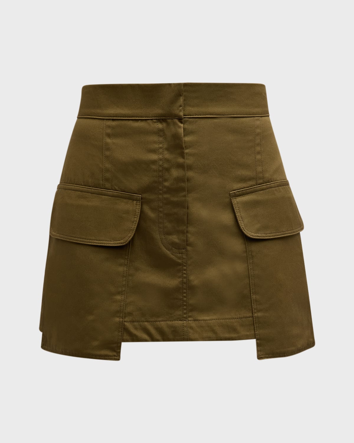 Just Bee Queen Lumi Cargo Mini Skirt In Army Green