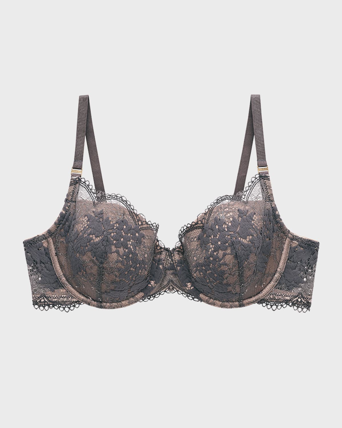 Shop Thirdlove All Day Lace T-shirt Bra In Charcoal