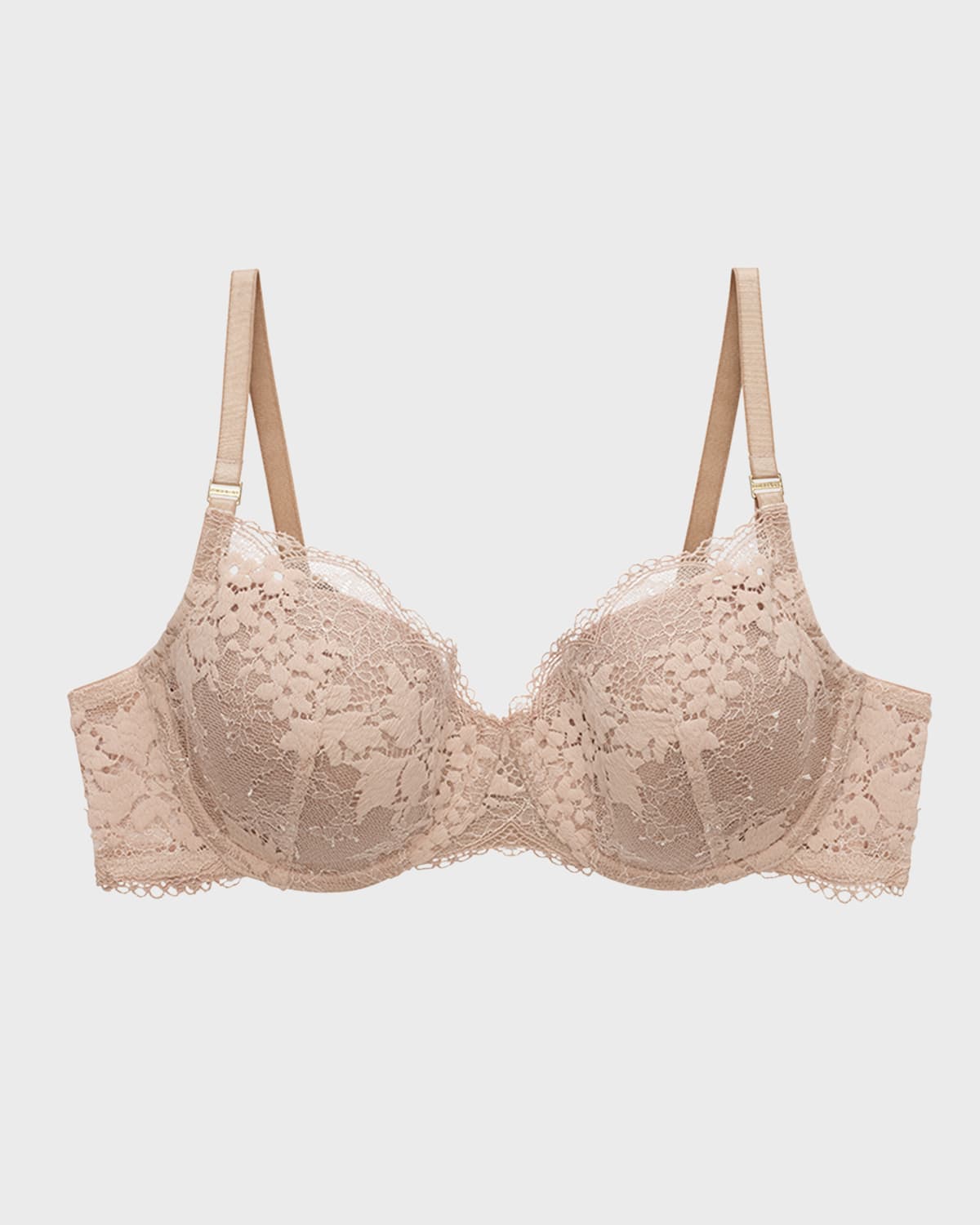 Shop Thirdlove All Day Lace T-shirt Bra In Taupe