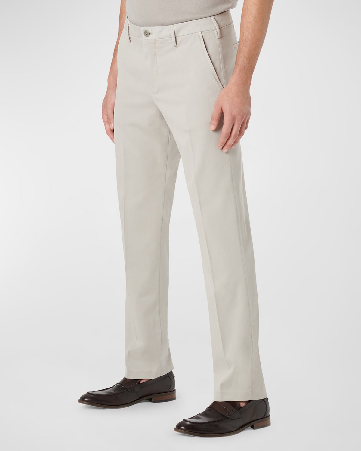 Shop Bugatchi Men's Cotton-lyocell Stretch Chino Pants In Cement