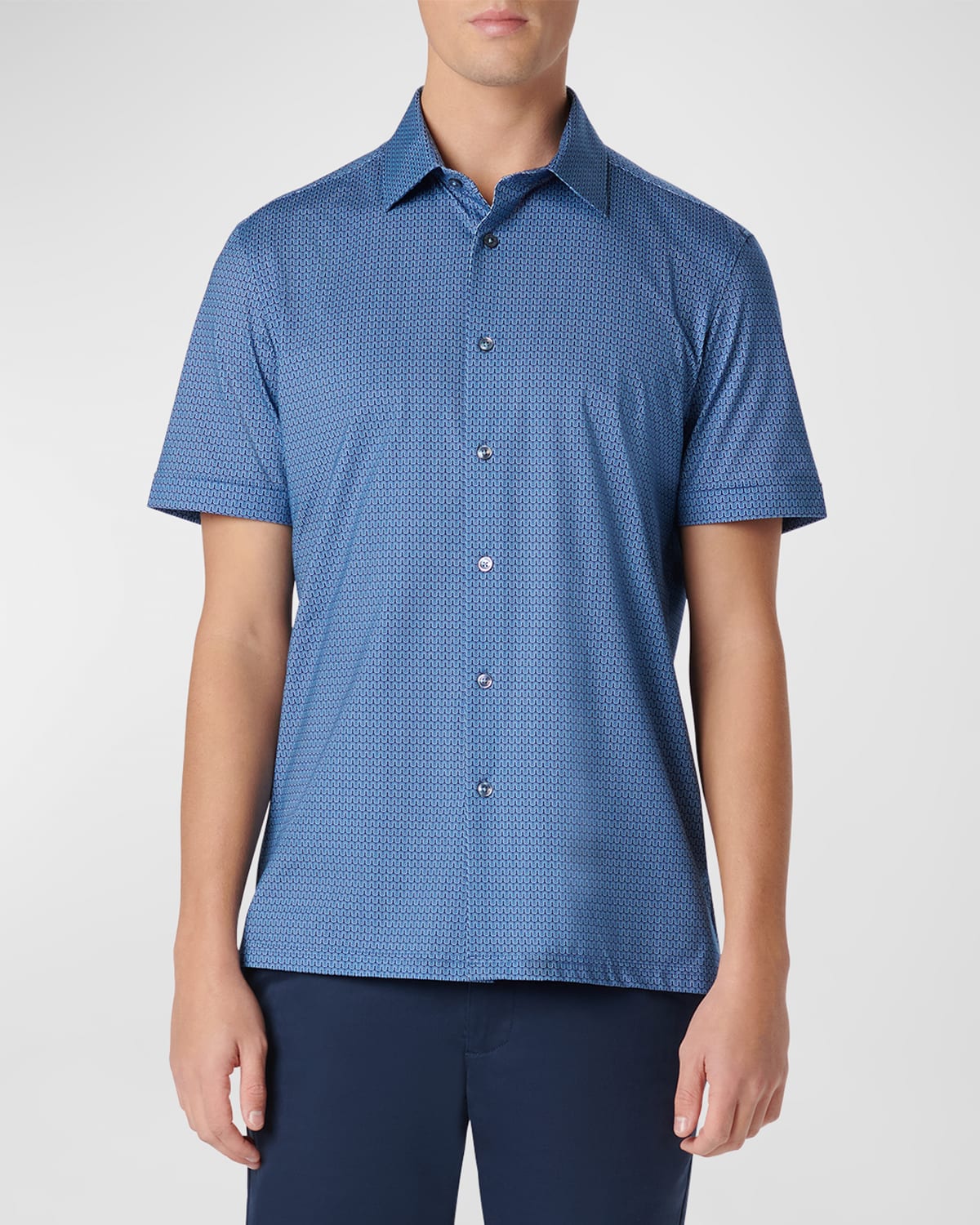 Shop Bugatchi Men's Ooohcotton Milo Sport Shirt In Classic Blue