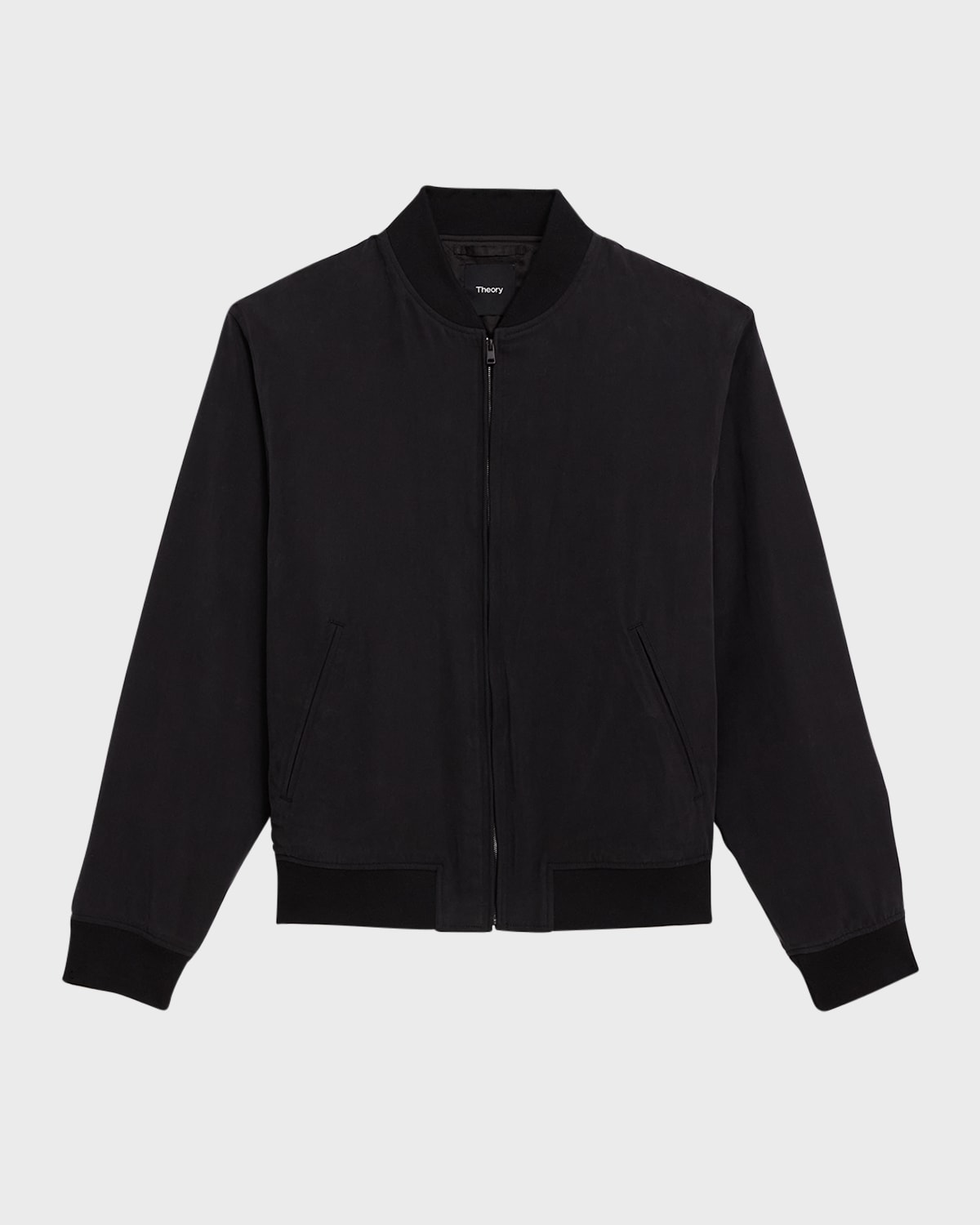 Shop Theory Men's Olivard Tencel Lyocell Bomber Jacket In Black